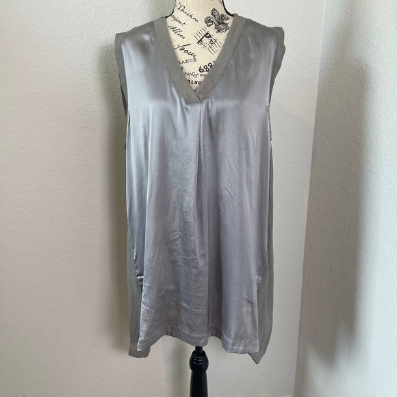 Soft Surroundings Silk Blend Tank Top Sleeveless Gray Set Casual Size L - Picture 1 of 15